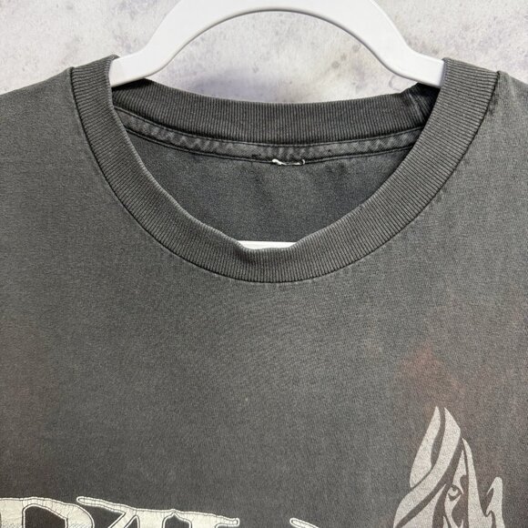 Vintage Palau Shark T Shirt Mens Medium 20x27.5 Faded Black Y2K Surf - Picture 3 of 14